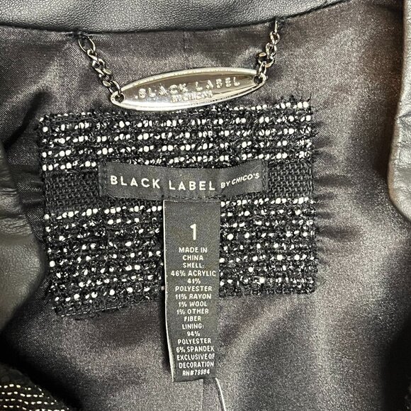 Black Label by Chico's Women's Jacket Textured Wool Blend Lined Size 1 NEW - Picture 7 of 13